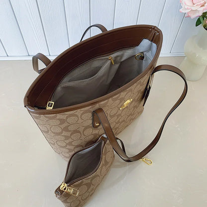European and American Fashion Printed Large Capacity Women's Bag 2026 New Trendy Retro Luxury Single Shoulder Tote Bag