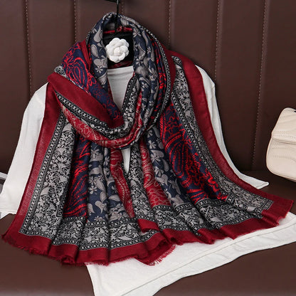 New Paisley Cotton Pashmina Shawl Lady Wrap Warm Winter Scarves Autumn Design Print Female Foulard Beach Stoles Luxury Scarf
