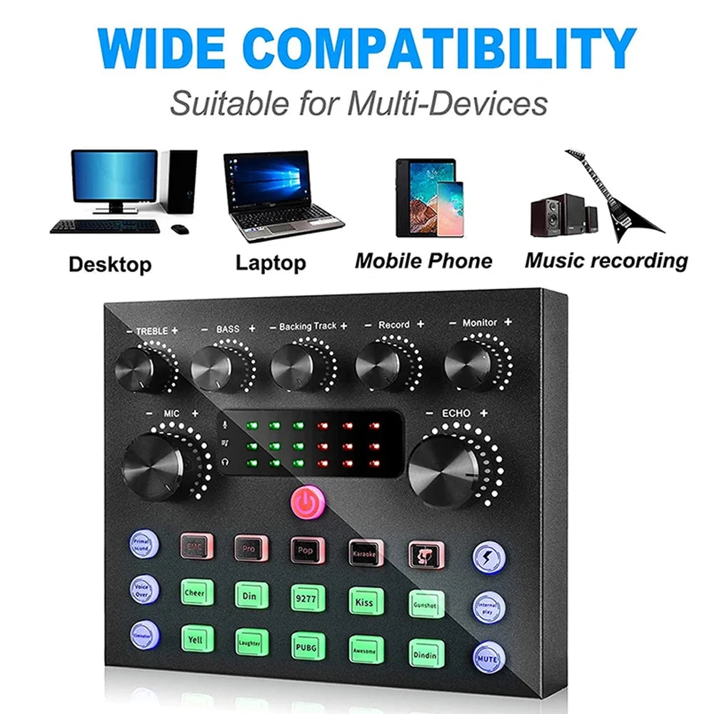 Podcast equipment set with voice changer, podcast mixer, with BM800 microphone, suitable for podcast, recording, live broadcast