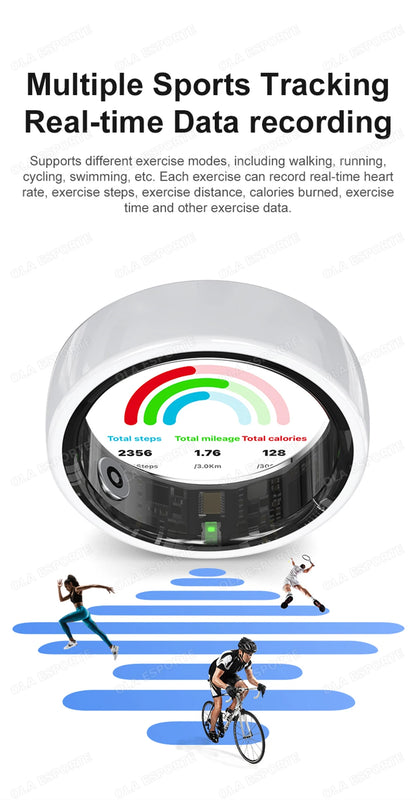 2026 New Hot Couple Smart Ring with Charging Case Heart Rate Sleep Health Monitor Pedometer Fashion Ceramic Ring For Android IOS