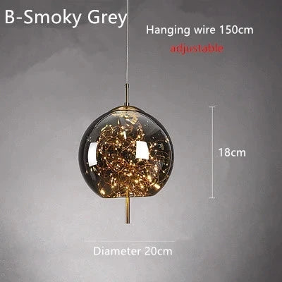 Modern Led Pendant Lamp Glass Ceiling Hanging Lights Fixture Luminaire Chandeliers Lustres Suspension Luminaire Bedroom Decor