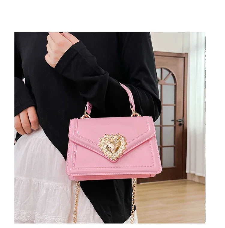 Light Luxury Burgundy Handbags for Women Trendy Versatile Buckle Flip Shoulder Bags Female Casual Commuting Chain Crossbody Bag