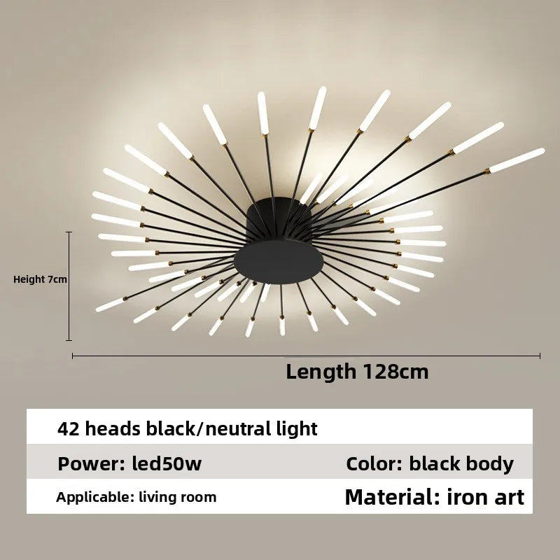 Minimalist LED Ceiling Lamp, Elegant Swirl Firework Design for Living Room, Bedroom, Dining Room