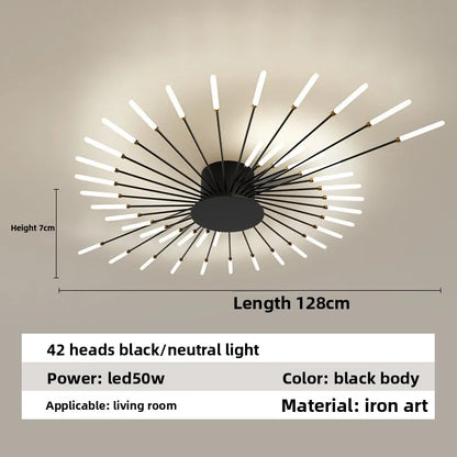 Minimalist LED Ceiling Lamp, Elegant Swirl Firework Design for Living Room, Bedroom, Dining Room