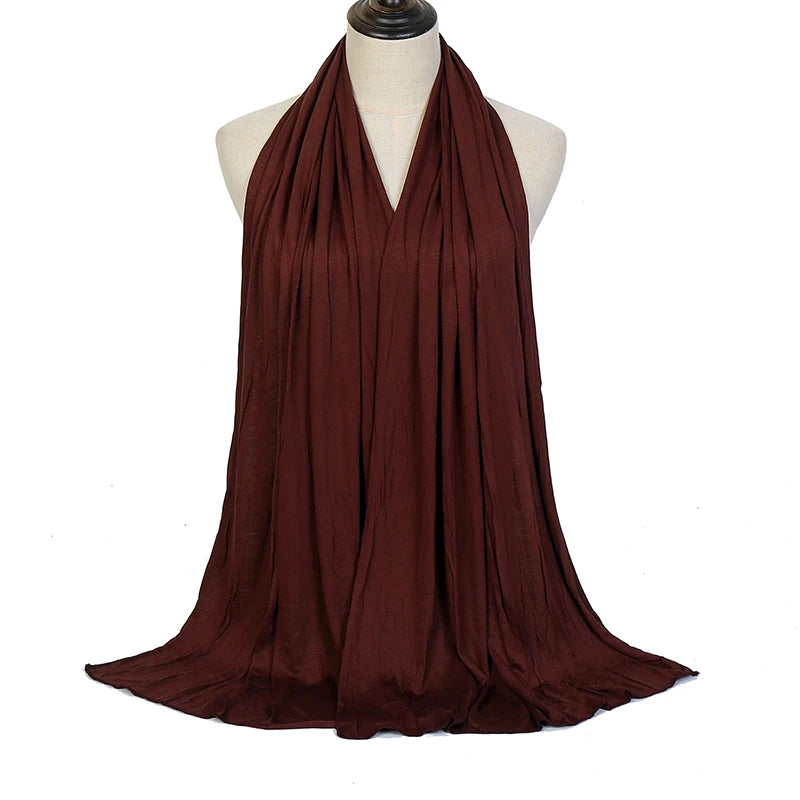 Premium Modal Cotton Jersey Hijab Scarf Long Muslim Shawl Plain Soft Turban Tie Head Wraps For Women Africa Headband 170x60cm