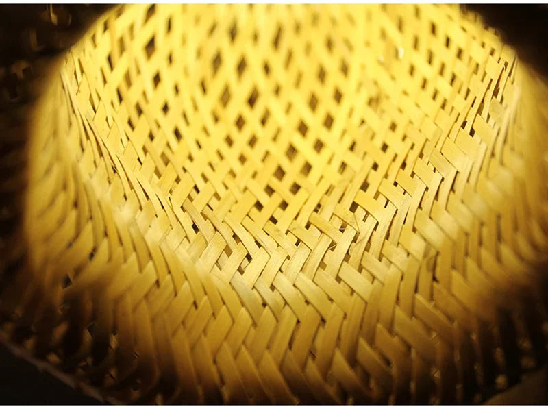 2025 Newest Bamboo Pendant Lamps Ceiling Lights Rattan Wicker Lustre Hand Knit Braiding Suspended Home Dining Braided Decor Hot