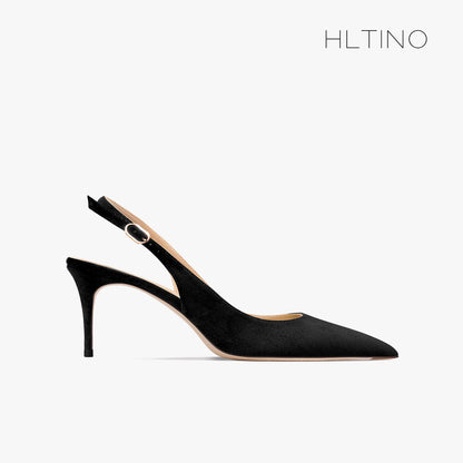 Women's Heeled Sandals New Black Suede Pointed Toe Stiletto Pumps Luxury Gladiator High Heels Elegant Sexy Party Wedding Shoes