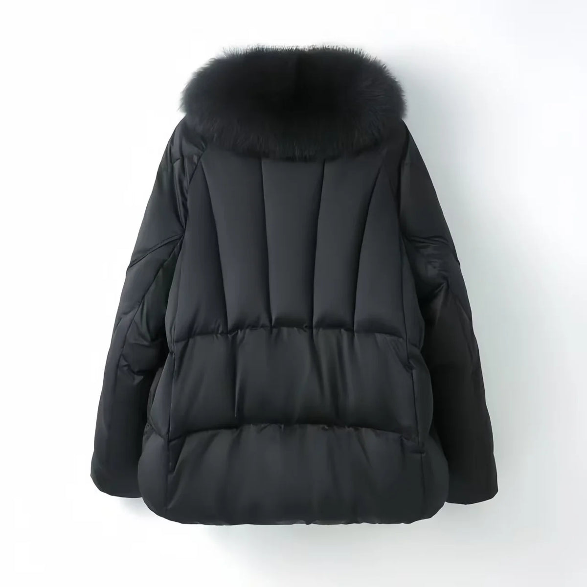White Duck Down Coat Women Faux Fox Fur Collar Loose Thicken Parkas Warm Outwear 2026 Winter New Fashion Female Jacket