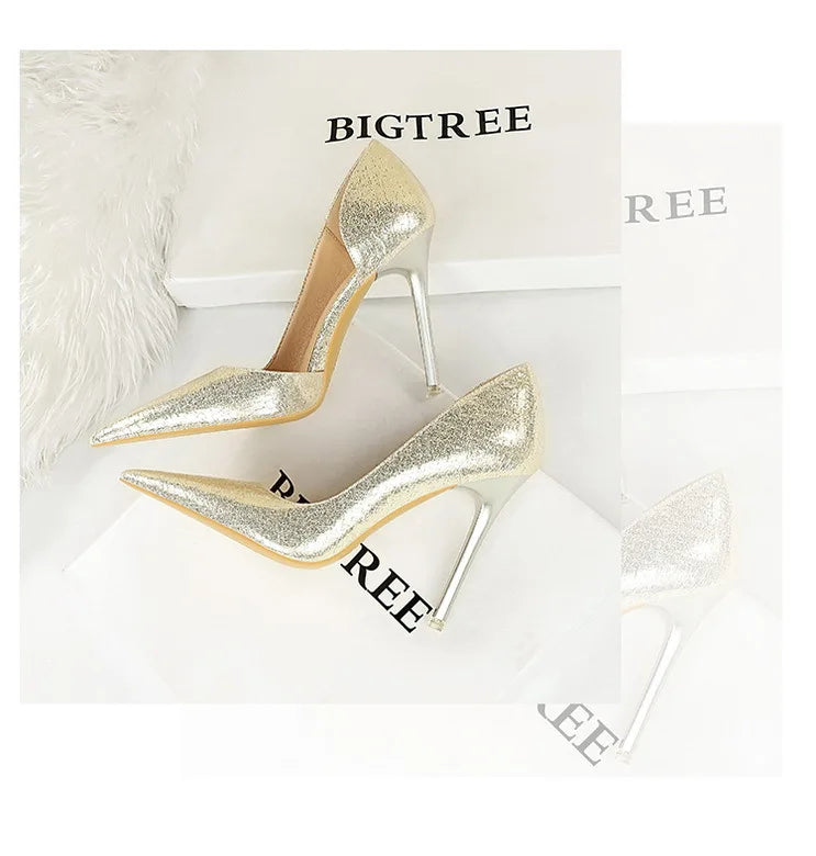 BIGTREE Shoes Sequin Cloth Women Pumps Fashion Wedding Shoes Luxury High Heels Women Shoes Stilettos Heels Sexy Party Shoes 2026