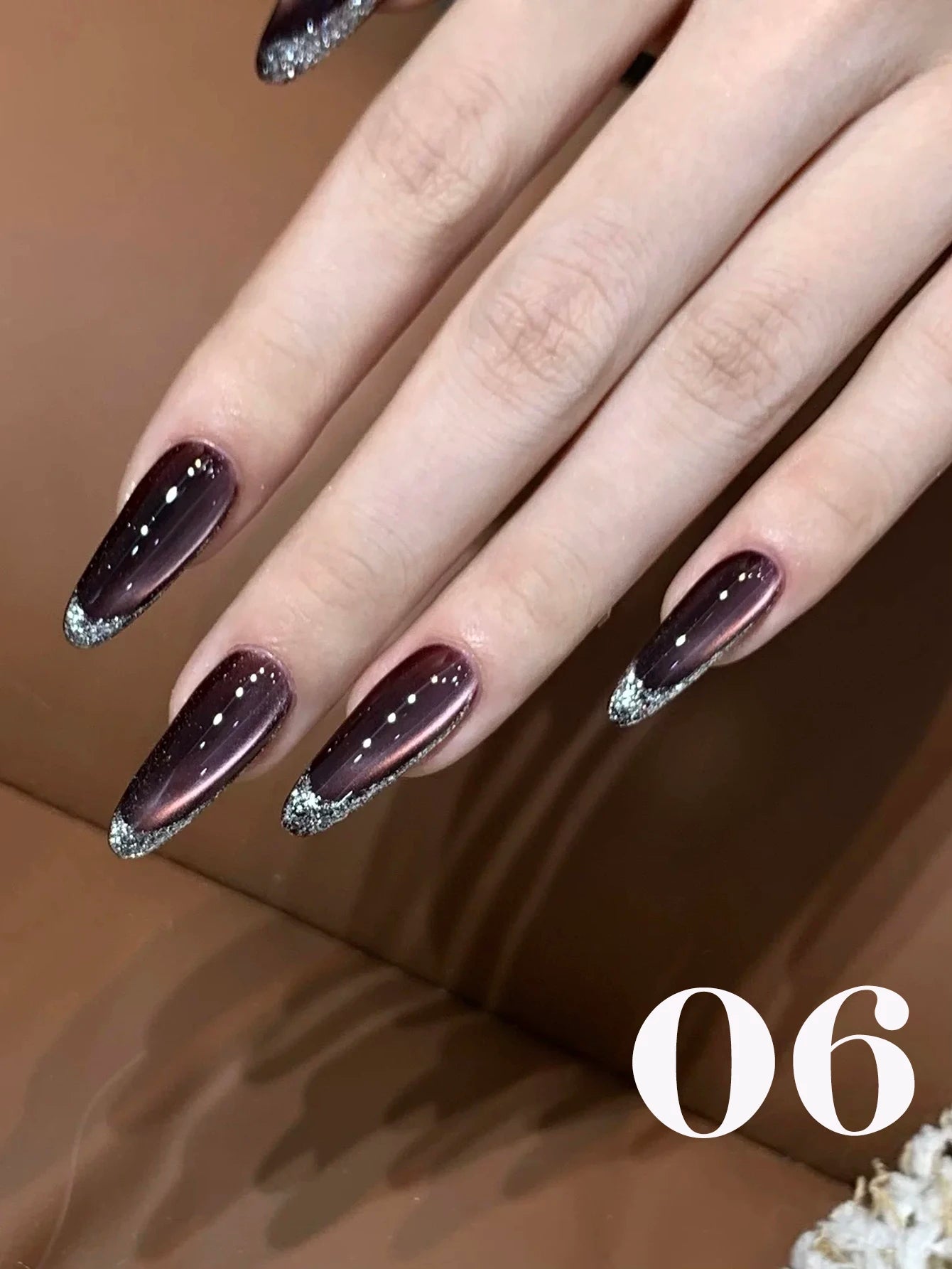 1-24pcs WS Romantic Purple Cat Eye Gel Nail Polish New Style Super Flash Versatile Whitening Purple Glass Bead Cat Nail Salon