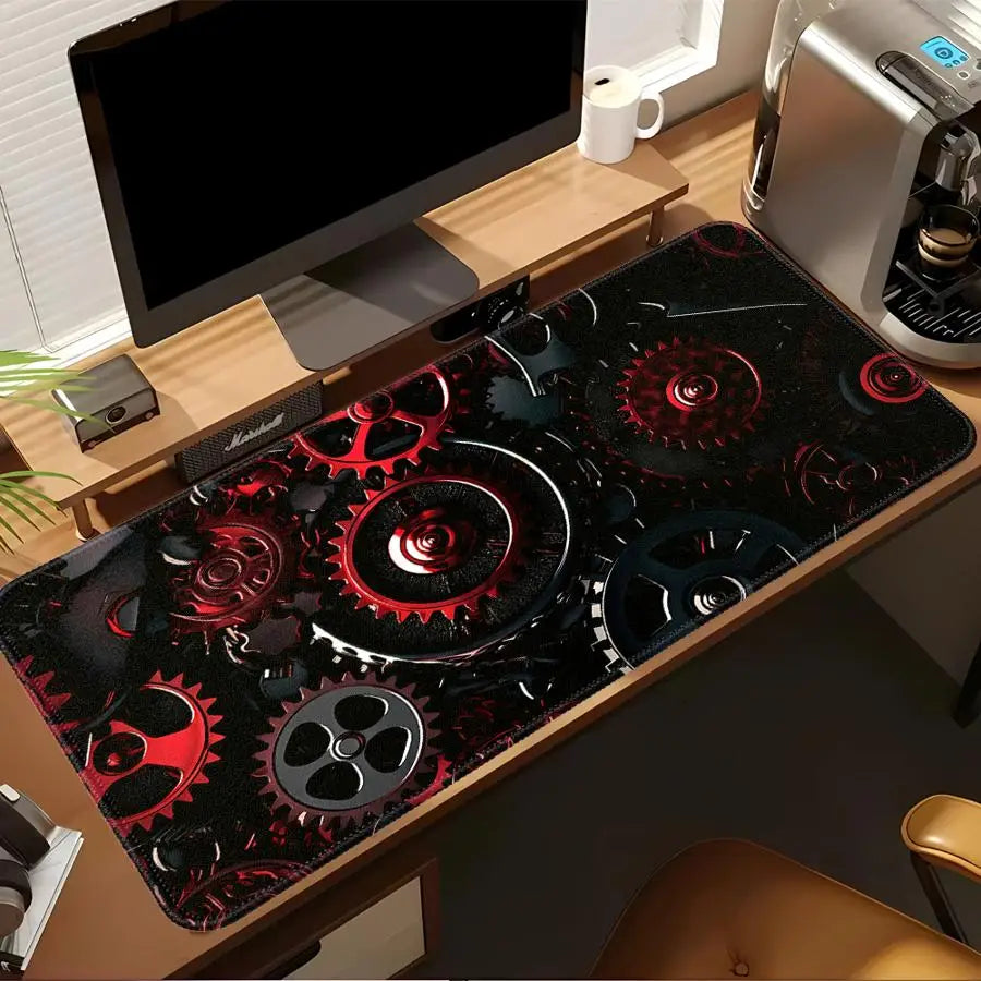 Red Gear Mechanism Anti slip Mouse Pad Computer Laptop Pad Game Console Pad Keyboard Mouse Pad Desk accessories office Pad