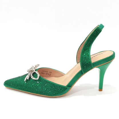 2024 Fashionable Party Shoes and Bags Nigerian Women’s Party Suit Medium Heel Pointed Toe Women’s Shoes and Same Color Bags