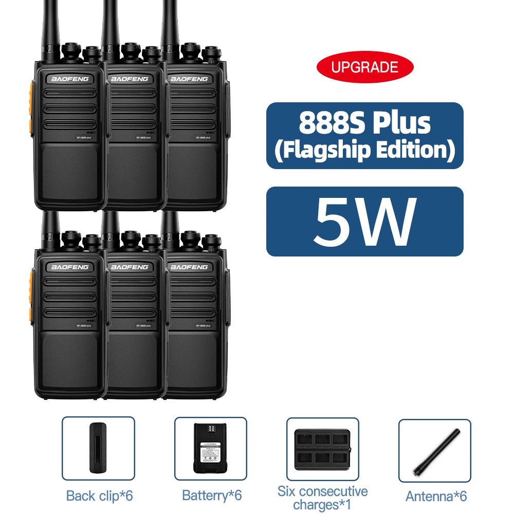 BAOFENG BF-888S Plus PMR446 License Free Two Way Radio Portable Walkie Talkie VOX Micro USB Rechargeable For EU Family Team Use