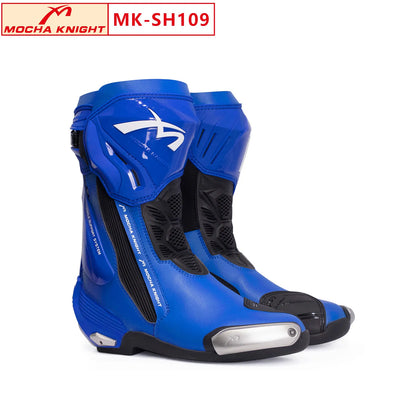 New MOCHA KNIGHT Motorcycle Track Boots CE Certification Professional Racing Off-road Botas Men Women BENKIA Supertech Boots