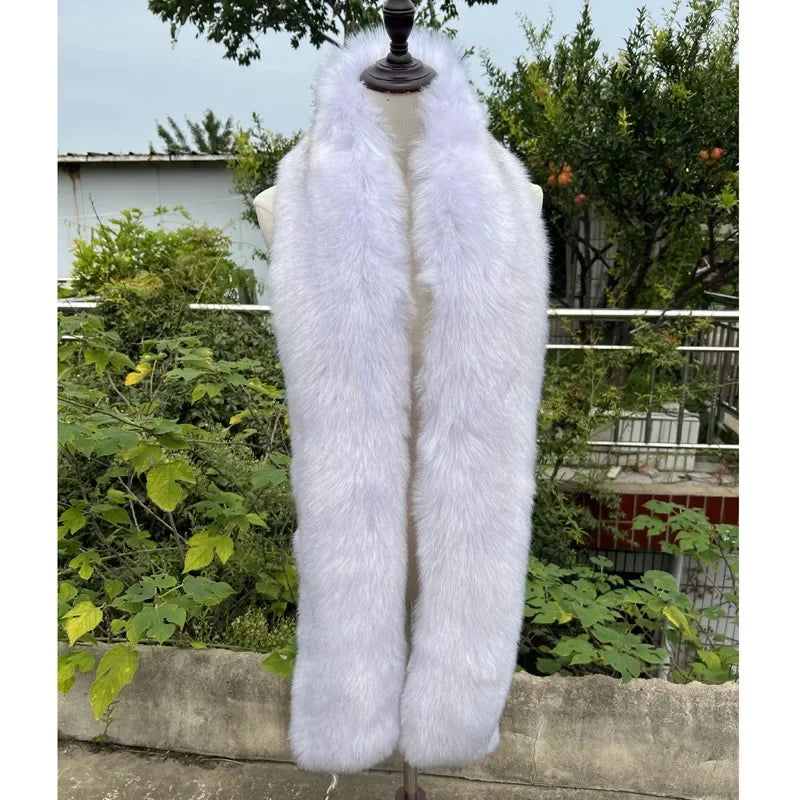 Bulk discount  Y2K Mink Fur Scarf for Women - Winter Plush Long Strip Scarf, European American Style Warm accessory