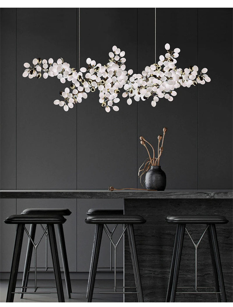Nordic Luxury Grapes Bunch Hanging Chandelier Lamp for Dining Room Living Room Loft Villa Hotel Hall Decor Pendant Lights