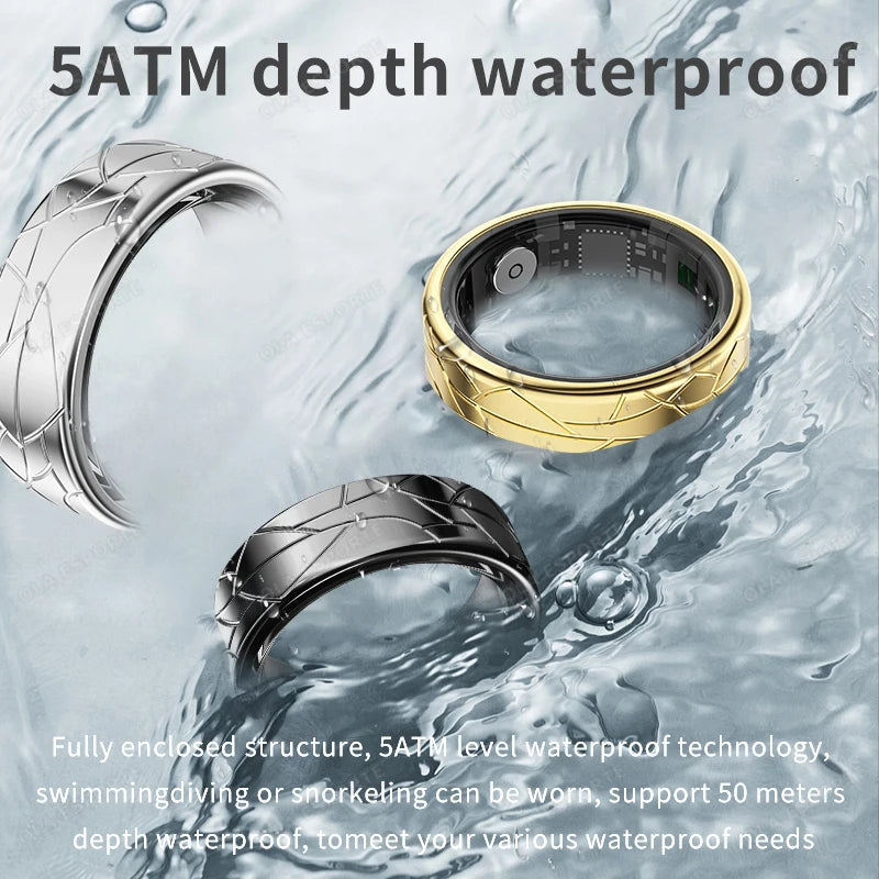 2026 Smart Ring Health and Sleep Tracker Heart Rate Blood Oxygen Monitor Brush Video 5ATM Waterproof Multi Sports Men Women Ring