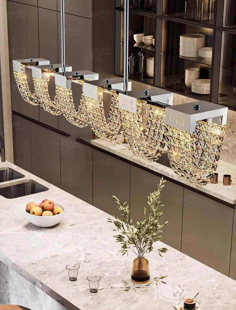 2025 New Home DecorationPendant Lights Luxury Crystal Living Room Chandelier Bedroom Pendant Lamp Ceiling Light  Indoor Lighting