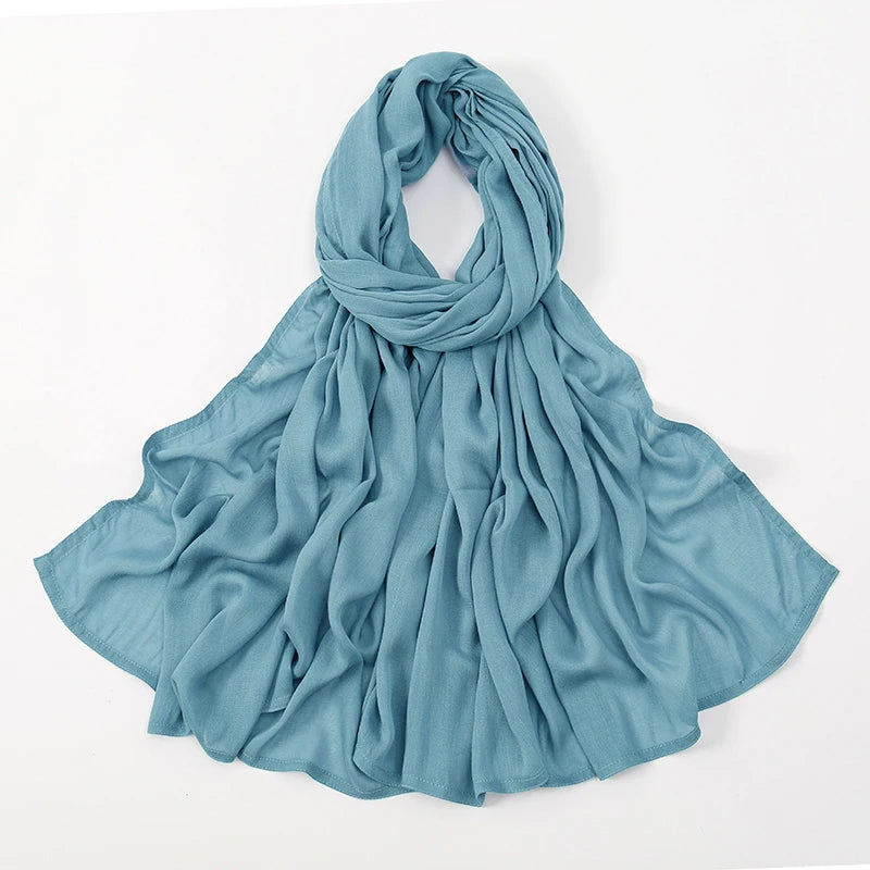 New Big Size Solid Rayon Modal Hijab Scarf Women Muslim Headscarf Wraps Shawl Femme Musulman Headband Islamic Turban 190*85cm