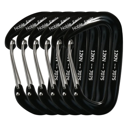 6Pcs 12kn Carabiner Set D Ring Heavy Duty Aluminum Tactical Carabiners Clips Camping Hiking Climbing Hook Hammock Outdoor Gear
