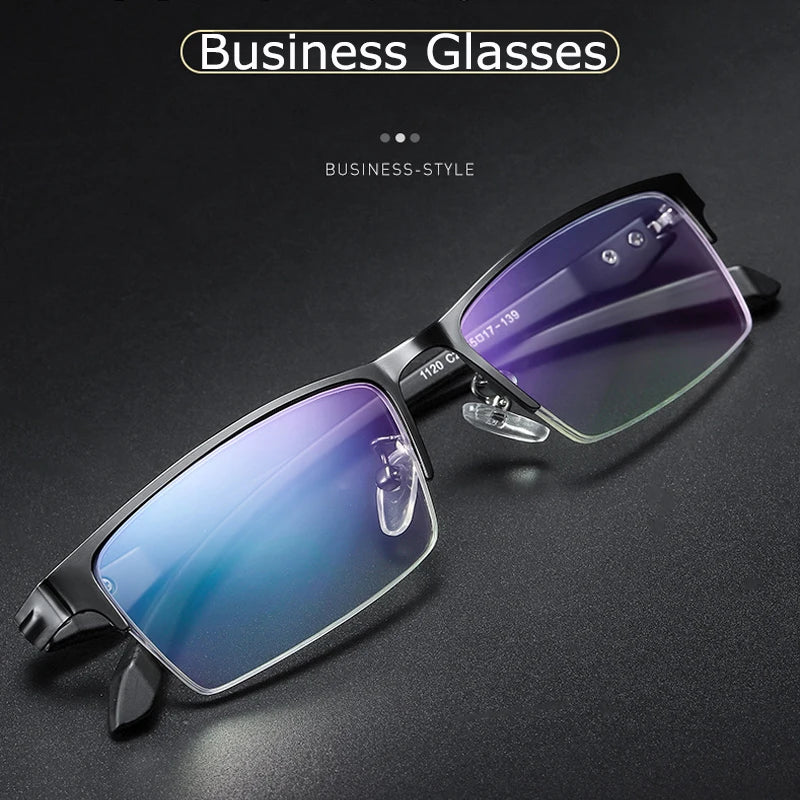Smart Progressive Photochromic Reading Glasses Men TR90 Multi-Focus Anti Blue Ray Business Eyeglasses Fashion Half-Frame +2.5