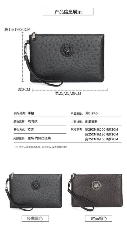 New Business Style Men Clutch Large Wallet Soft PU Leather Male Wristlet Pack Bag Elegant Leisure Stylish HandBags Envelope Bag