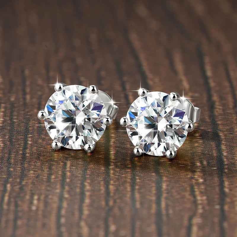 Lnngy 0.5ct-3ct D-Color Moissanite Stud Earring 14k Gold Filled Lab Created Imitation Diamond Earrings For Women Gilrs Jewelry