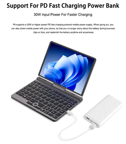 CRELANDER P8 8 Inch Mini Laptop Touchscreen Rotating 360 Degree Intel Alder N150 12GB WiFi6 Notebook Tablet PC Protable Laptops