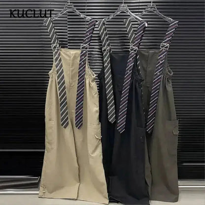 KUCLUT 2025 Autumn Fashion Tie Decorated Jumpsuits For Women Loose Style Design Wide-Leg Jumpsuit Female Trendy 1A731