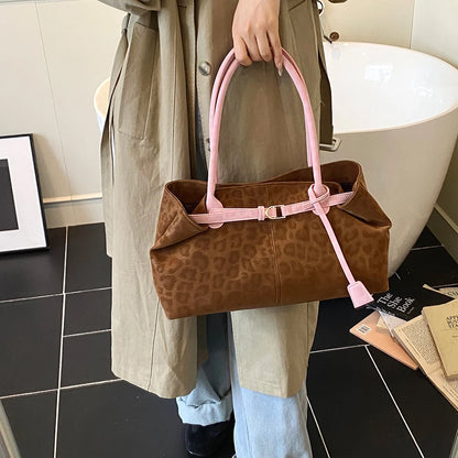 Fashionable Leopard PU Leather Shoulder Bags for Women 2026 Luxury Designer Brand Trend Tote Bag Females Short Handle Handbags
