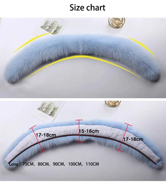 Real Fox Fur Collar Women Natural Fur Scarf And Cuff Set Luxury Women Coat Jacket Fur Shawl Neck Warm Scarves Fashion Fur Shawl