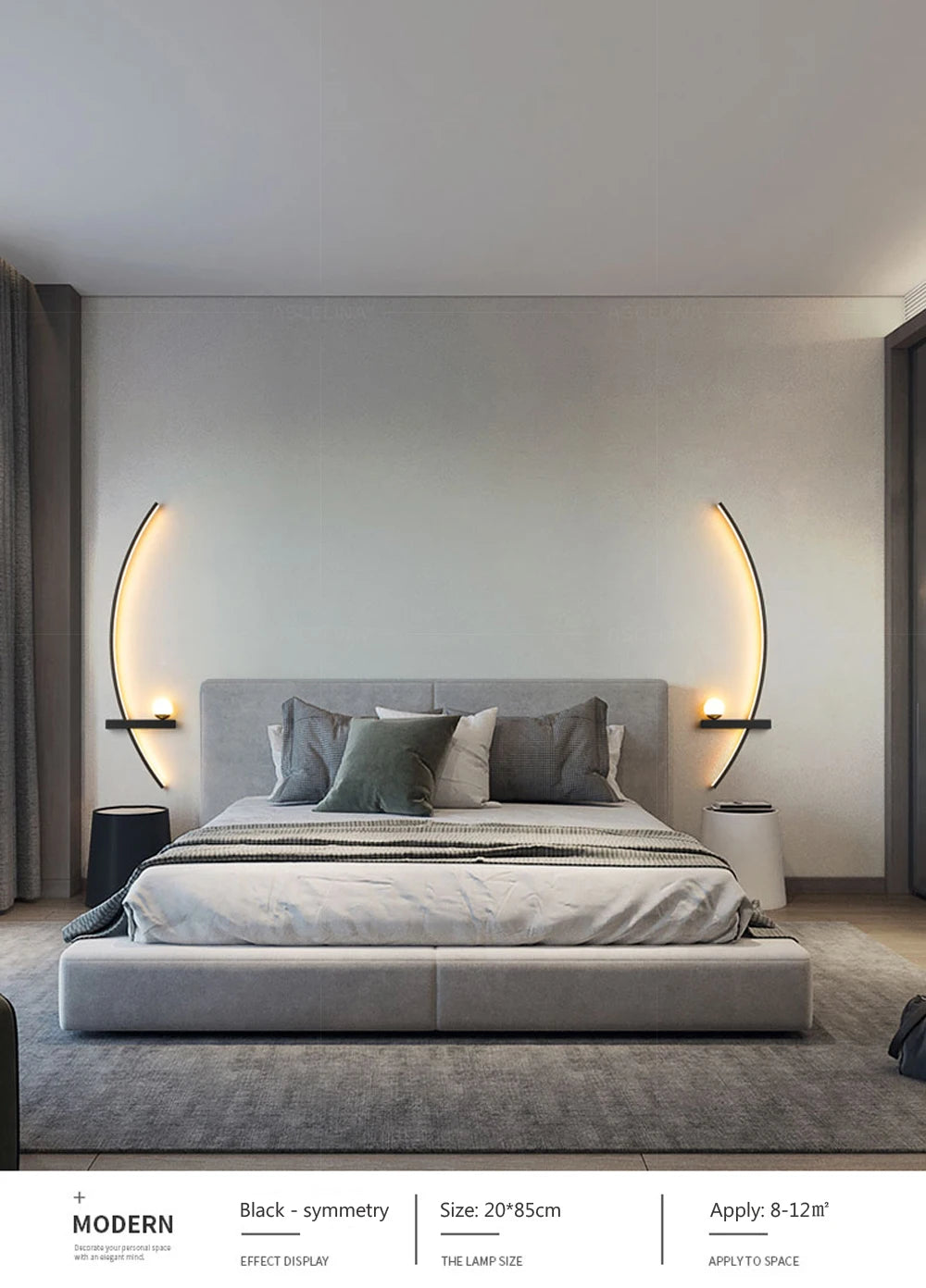 LED Wall Lamp 55/105CM Smart Remote Control Left Right Lighting Wall Sconces Bedroom Bedside Living Room Home Led Lights Lustre