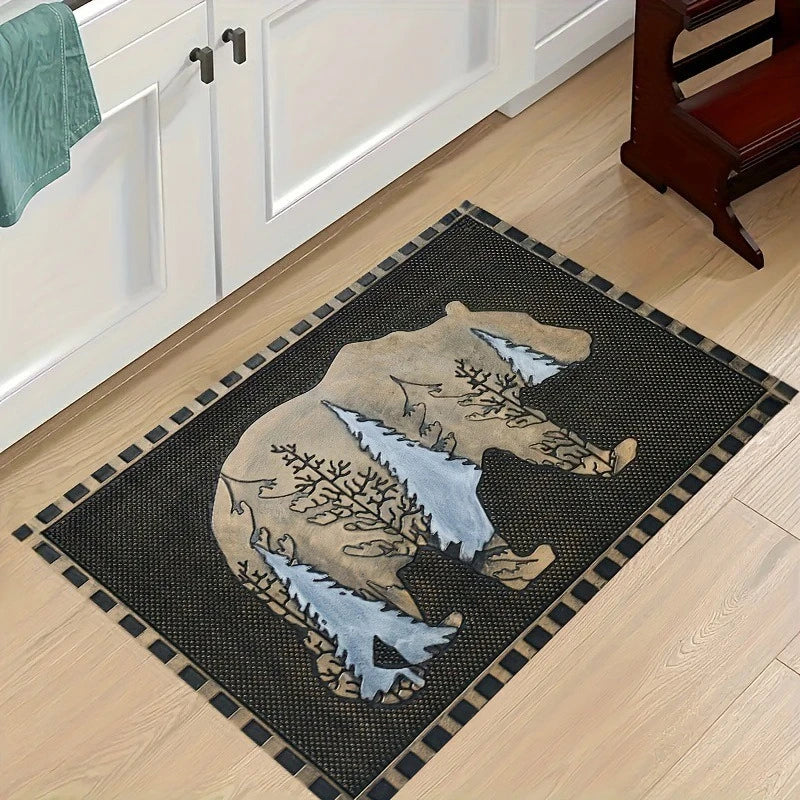 Pet Lover Corgi Doormat, "WELCOME" Cartoon Corgi Print Non-Slip Front Door Mat  Kitchen Mat Door Mat Home Rugs  고양이 러그