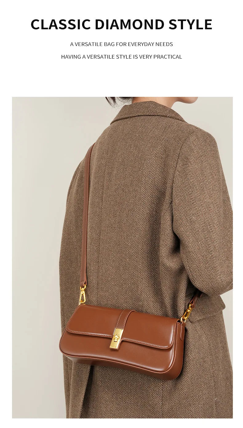 YANATARI Underarm Cowhide Genuine Leather Handbags Women Vintage Shoulder Bag Female Crossbody Bags Luxury High Quality 2025