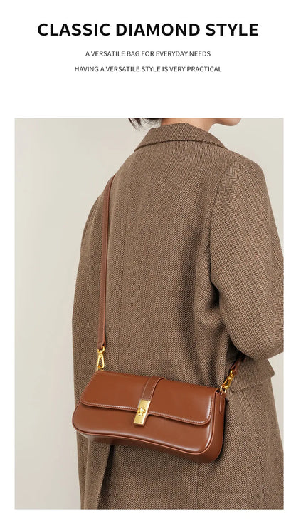 YANATARI Underarm Cowhide Genuine Leather Handbags Women Vintage Shoulder Bag Female Crossbody Bags Luxury High Quality 2025