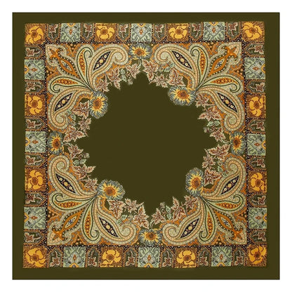 1PCS 90*90cm Square Silk Scarves Women Hijab Shawls Fashion Print Femme Head Scarf Foulard Bandana Beach Pareo