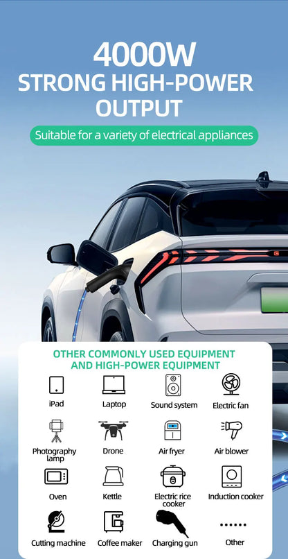 Outdoor Electricity V2L Discharger GBT 4KW EV Discharger EU socket For BYD MG Geely Jaecoo ZEEKR XPENG Renault NAMMI EU