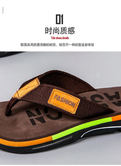 High Quality Green Men Summer Flip-Flop Non-slip Beach Slippers for Men Outdoor Flip Flops Man Fashion Slides Chinelo Masculino