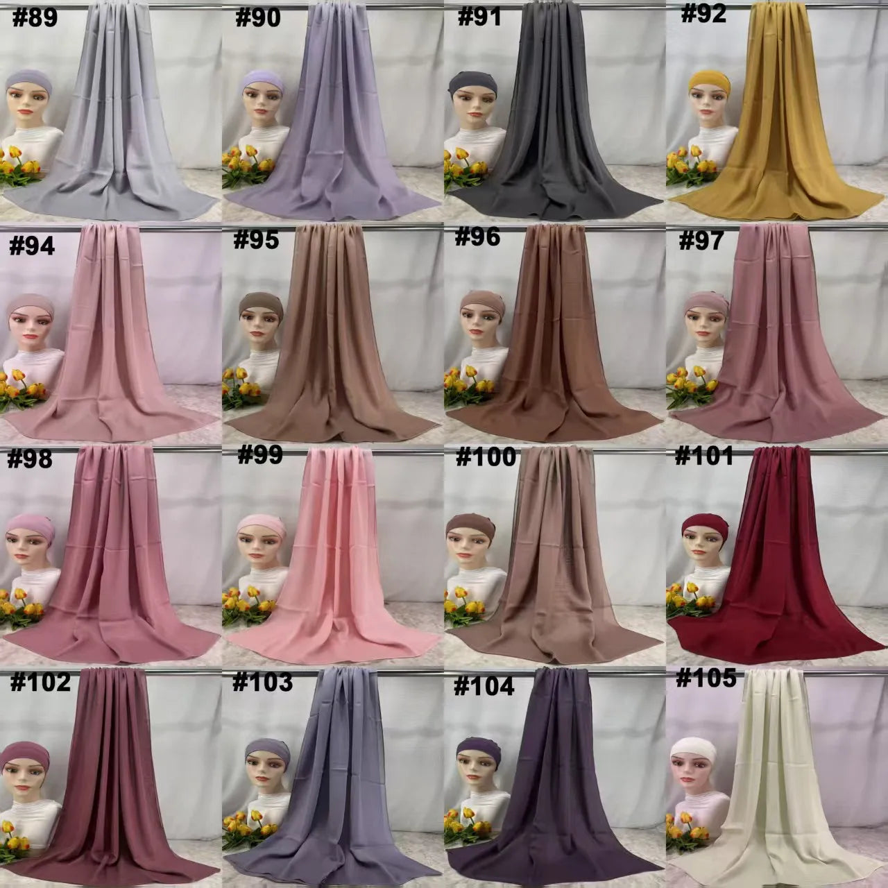 110colors Modal Hijab with Modal Undercap Set Basic Stretchy Pullover Headscarf Thin Breathable Sunscreen Head Wrap Hijabs Scarf