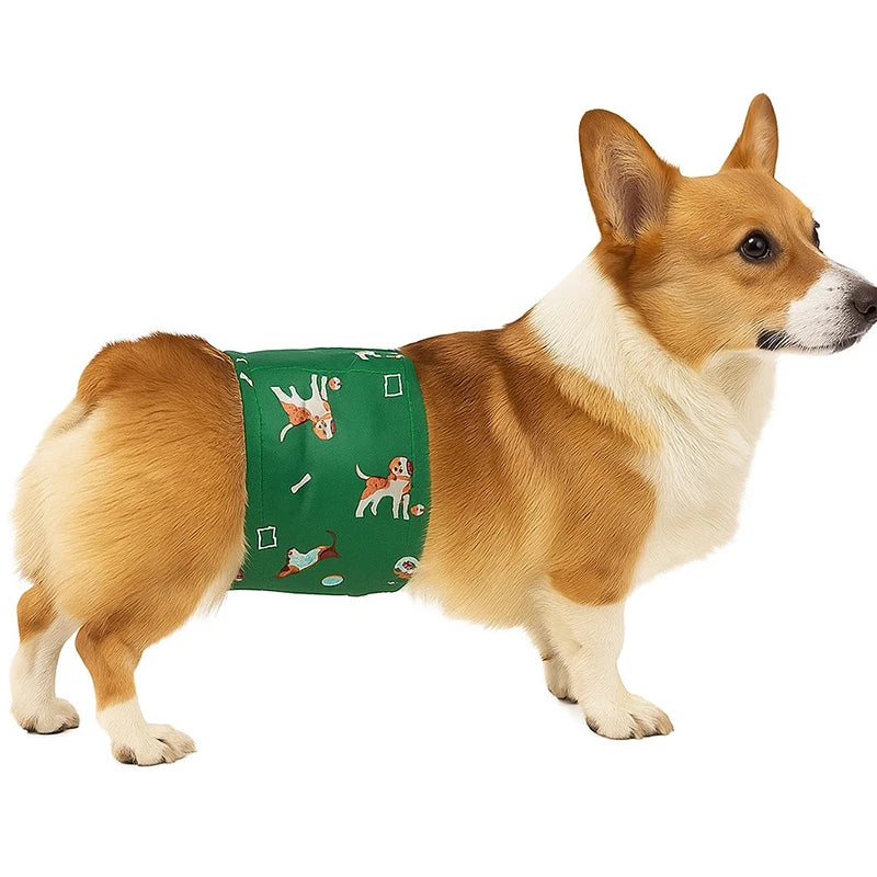 3pcs Reusable Belly Band for Male Dogs Washable Pet Dog Cloth Diapers Leakproof Physiological Pants Short Breathable Puppy Nappy