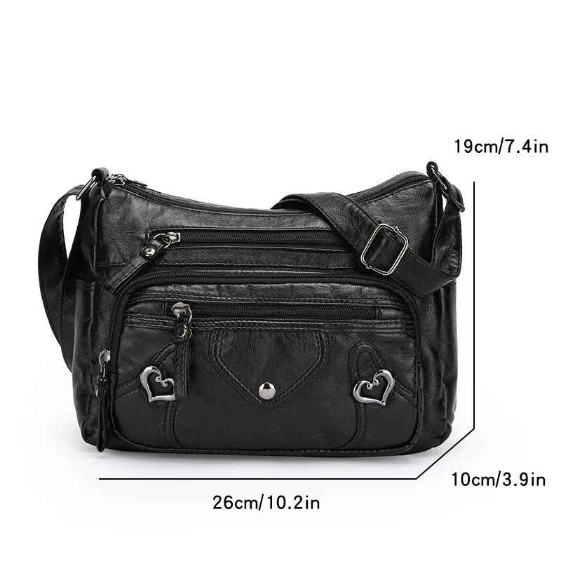 Multi Pocket Soft Leather Crossbody Bag Luxury Purses Handbags Women's Bag Designer Shoulder Messenger Bags for Women