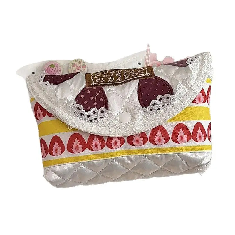 Kawaii Fashion Patchwork Strawberry Handbag Unique Cake Bag for Women Luxury Tote Purse for Gift Birthday or Party