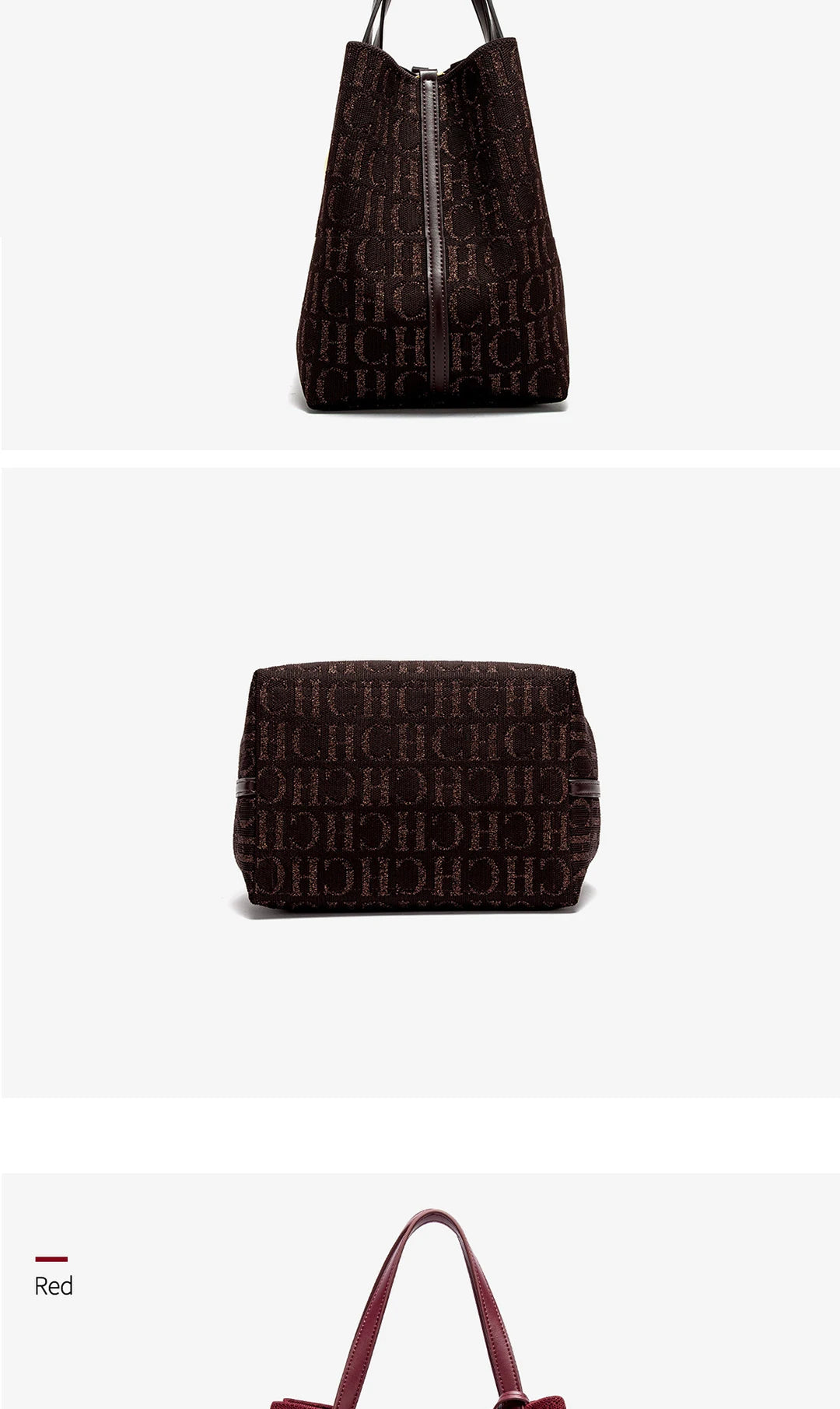 CH Women's Shoulder Bag Simple Solid Color Gold Letter Printed Design Women's Large Capacity Daily Commuter Bag Women's Handbag