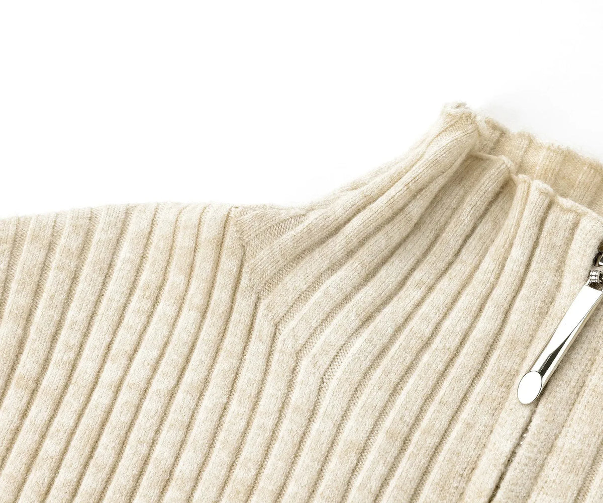 2026 Women's Autumn Winter Knit Cardigan Versatile Office Slim Flattering Cropped Zip-Up Sweater Korean Long Sleeve Outerwear