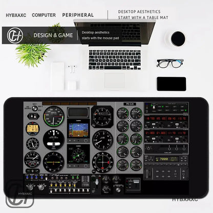 HYBXAXC Airplane Dashboard Mouse Pad Large Rubber Base Anti-slip Accessories Mousepad for Office & Gamer Keyboard Mats Decor Mat