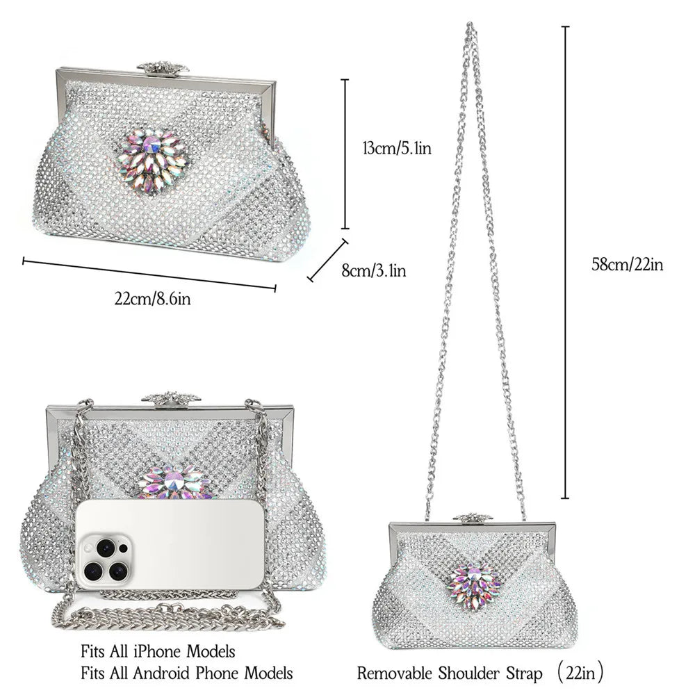 Italian Design Rhinestone-encrusted Ladies Party Shoes And Special Bag Women High Heels Wedding Dual Purpose Bag