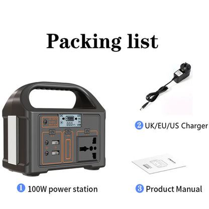 jsdsolar 100W Portable Power Station Power Generator 110V 220V LED Light Emergency Solar Power Bank for Outdoor Camping Travel