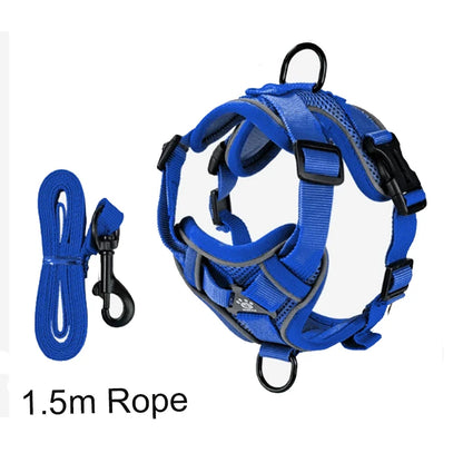Adjustable Dog Harness Leash Set for Small Medium Dogs Cats Reflective Chest Strap Pets Harnesses Vest Outdoor Puppy Supplies