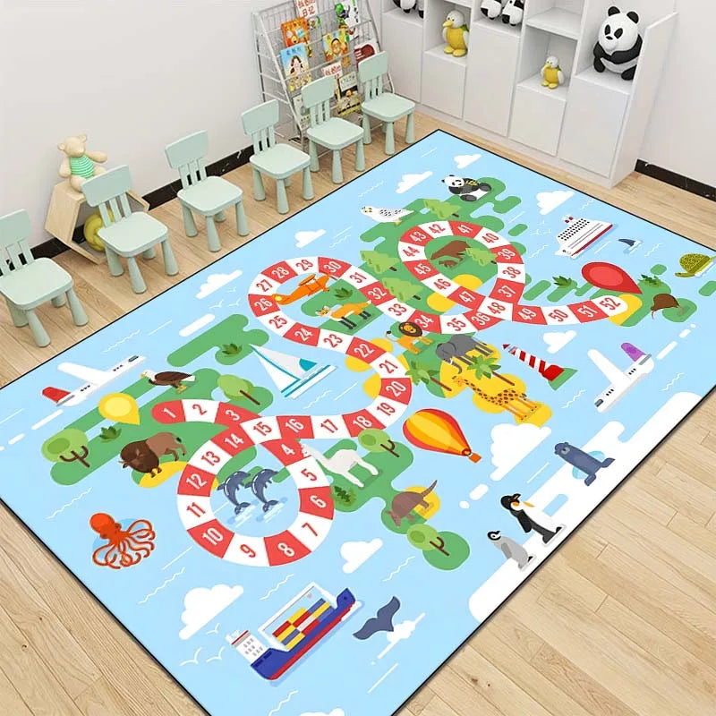 15 Size Snakes and Ladders Game Pattern Rug Carpets for Bedroom Living Room Mat Creative Door Mat Dressing Room Rugs Play Mats
