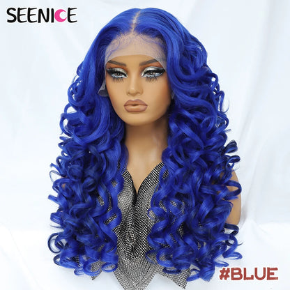 24Inch Latisha Synthetic Lace Front Wigs For Women Curly Afro Lace Wigs Black Blonde Orange 13X4.5X1 Cosplay Hair Daily Use